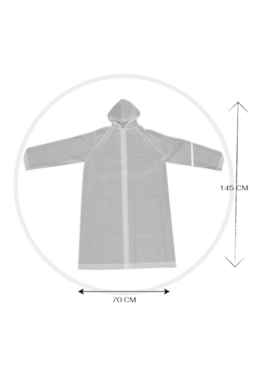 Poncho Ligero Impermeable Con Capucha Y Botones
