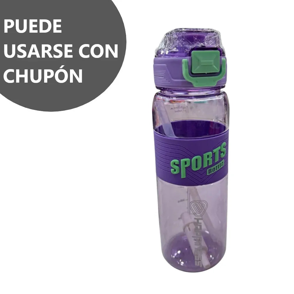 Tomatodo con boca gruesa botella de 1 litro - Morado