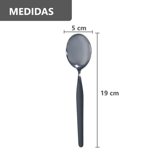 Set de 36 Cucharas Elegantes de Acero Inoxidable – 19 cm de Largo