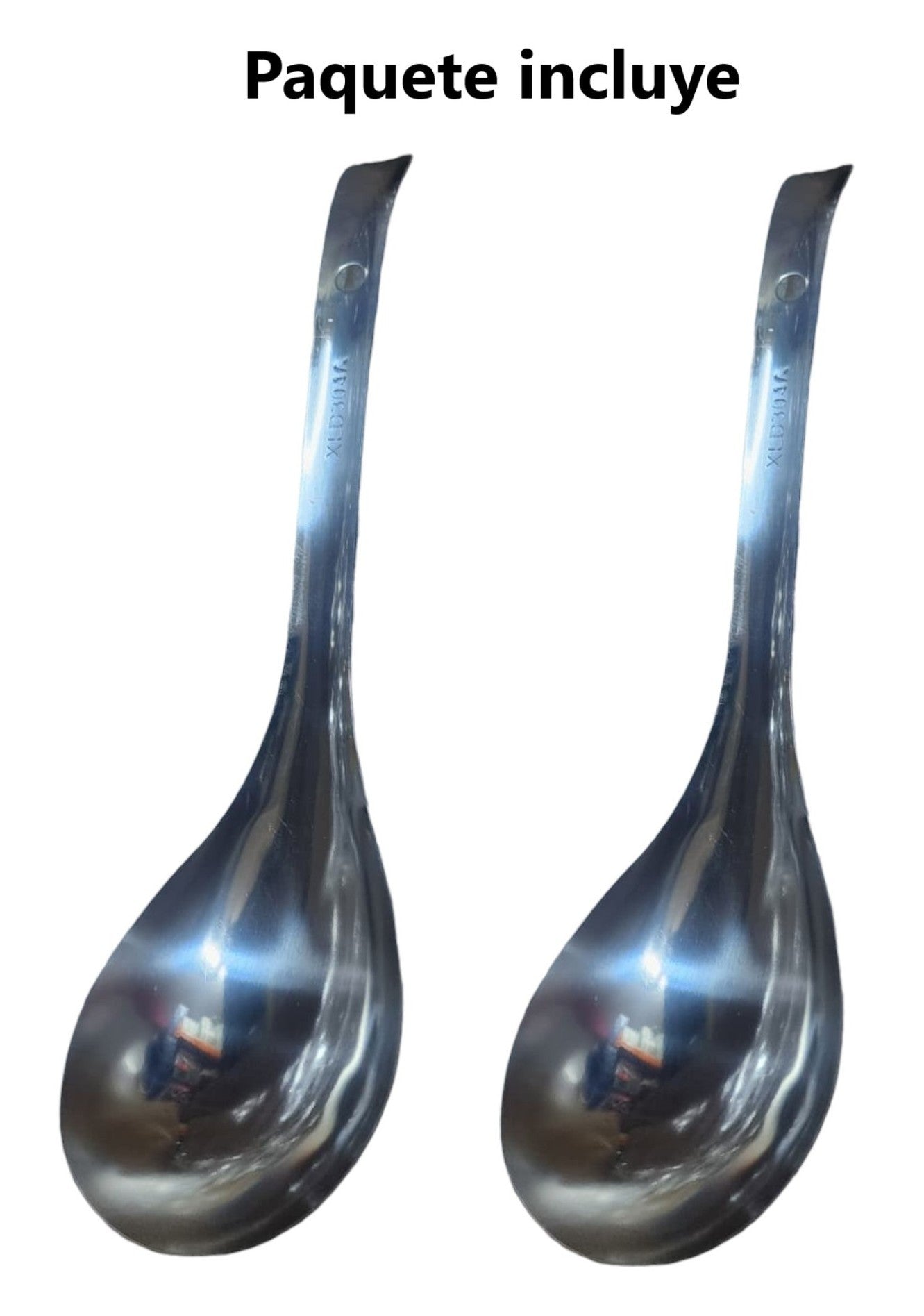 2 Cuchara Cucharon de alimentos de acero inoxidable 26x7.5cm