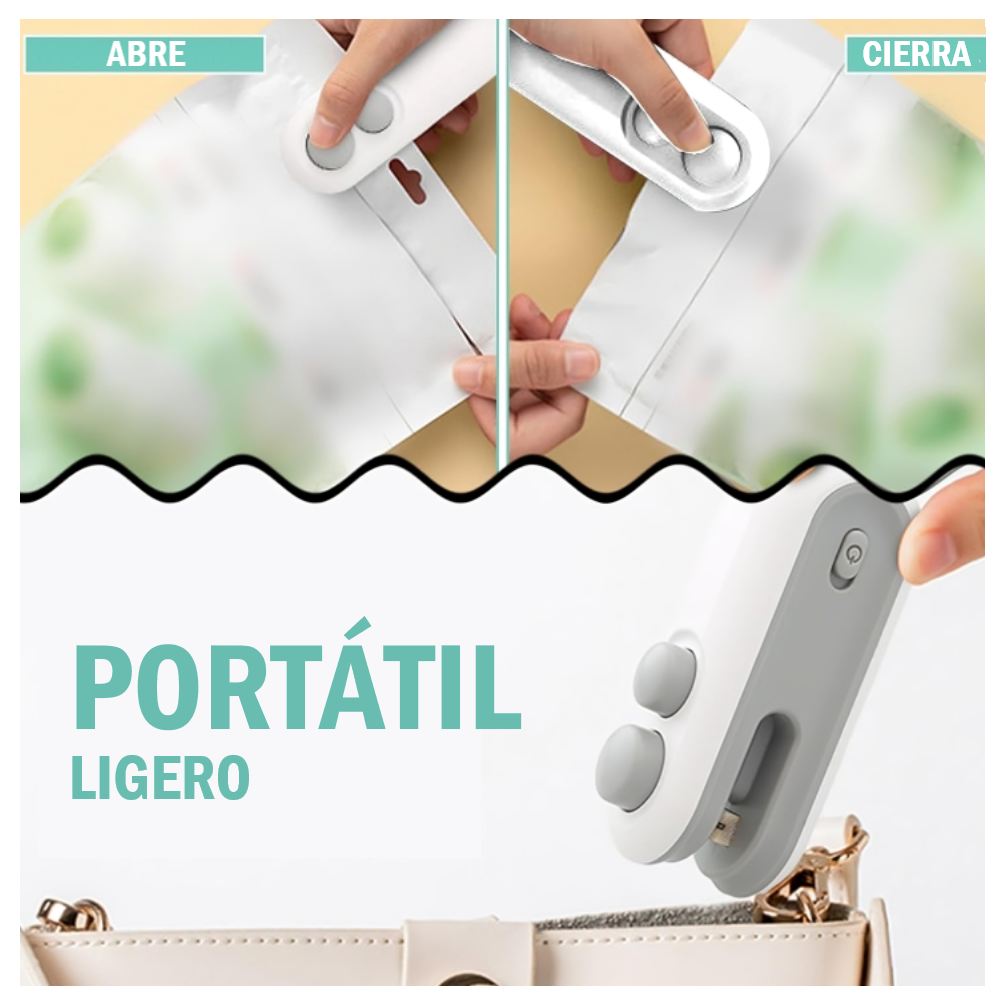 Sellador cortador de bolsas 2 en 1 magnético Recargable