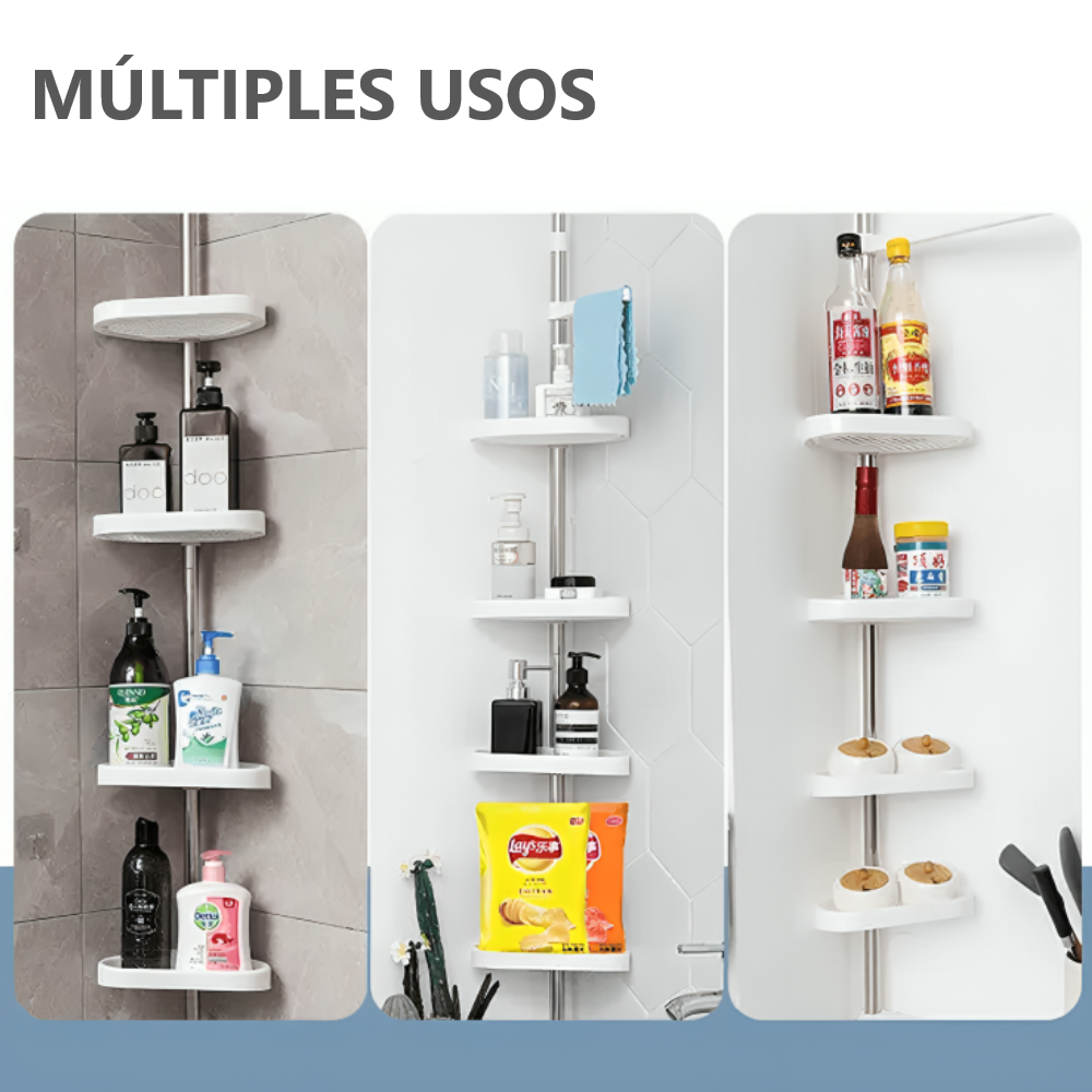 Esquinero Estante Organizador 4 Niveles Regulable multiuso - 260 cm