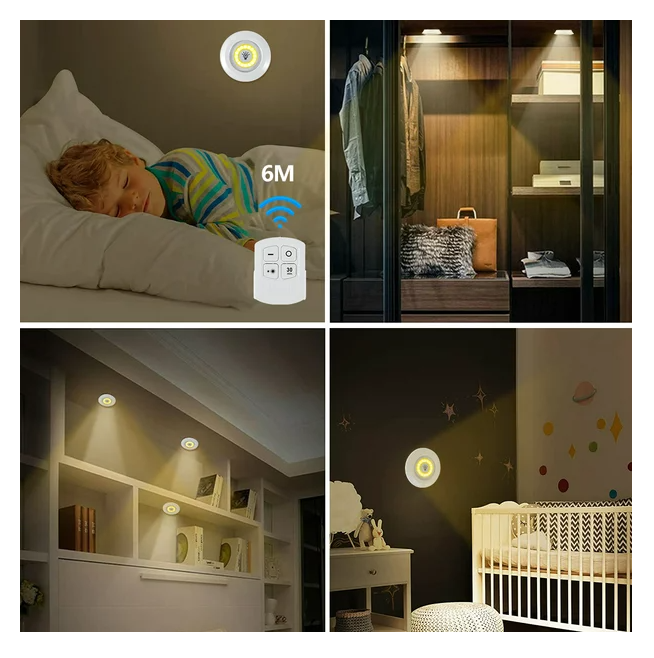 Kit 3 luces LED a pila 3*AAA con adhesivo para hogar,cocina y más