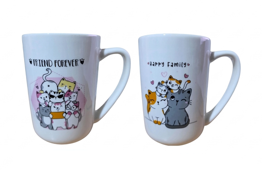 Kit x2 Tazas de con figura de gatos