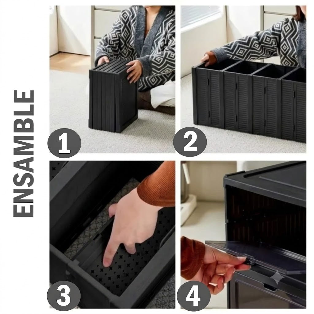 Organizador Zapatera de Acrílico Plegable con puertas - 6 Niveles