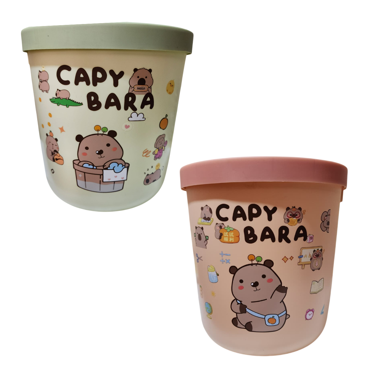 2 TACHOS DE BASURA PAPELERA DE CAPIBARA