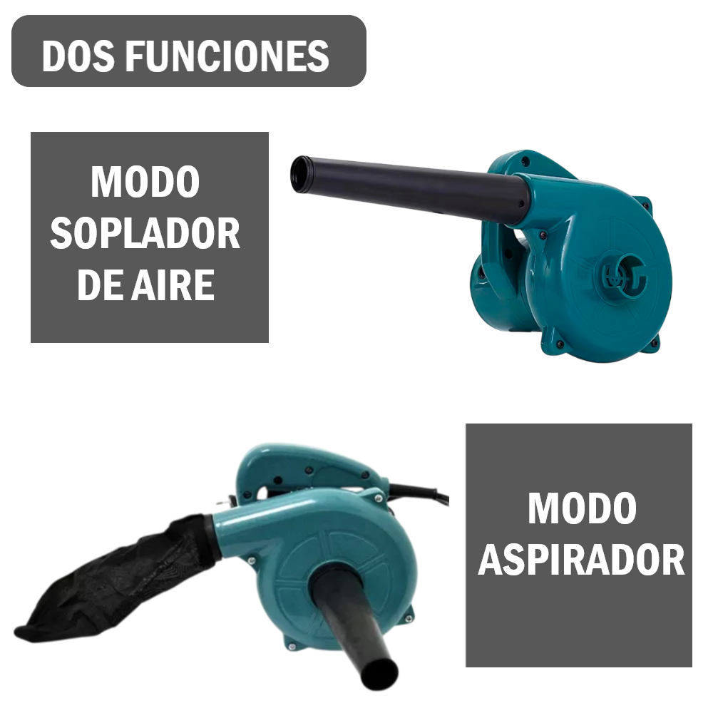 Potente Soplador y Aspirador de aire eléctrica 800 watts