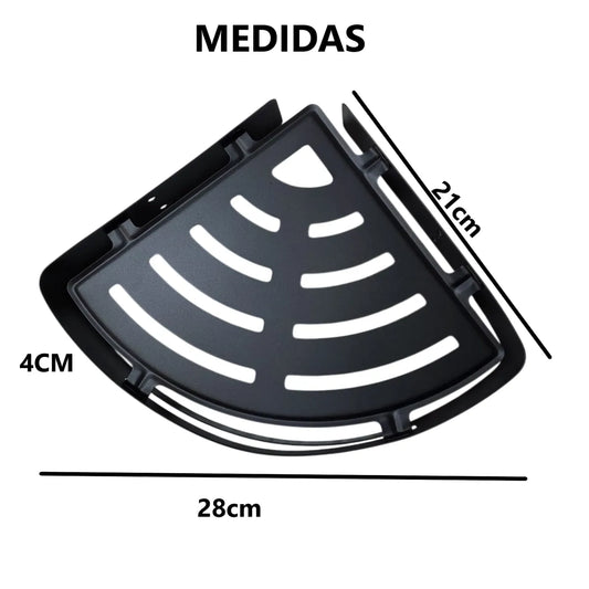 Kit 2 Repisas Esquinero De Acero Inoxidable clasico - Negro