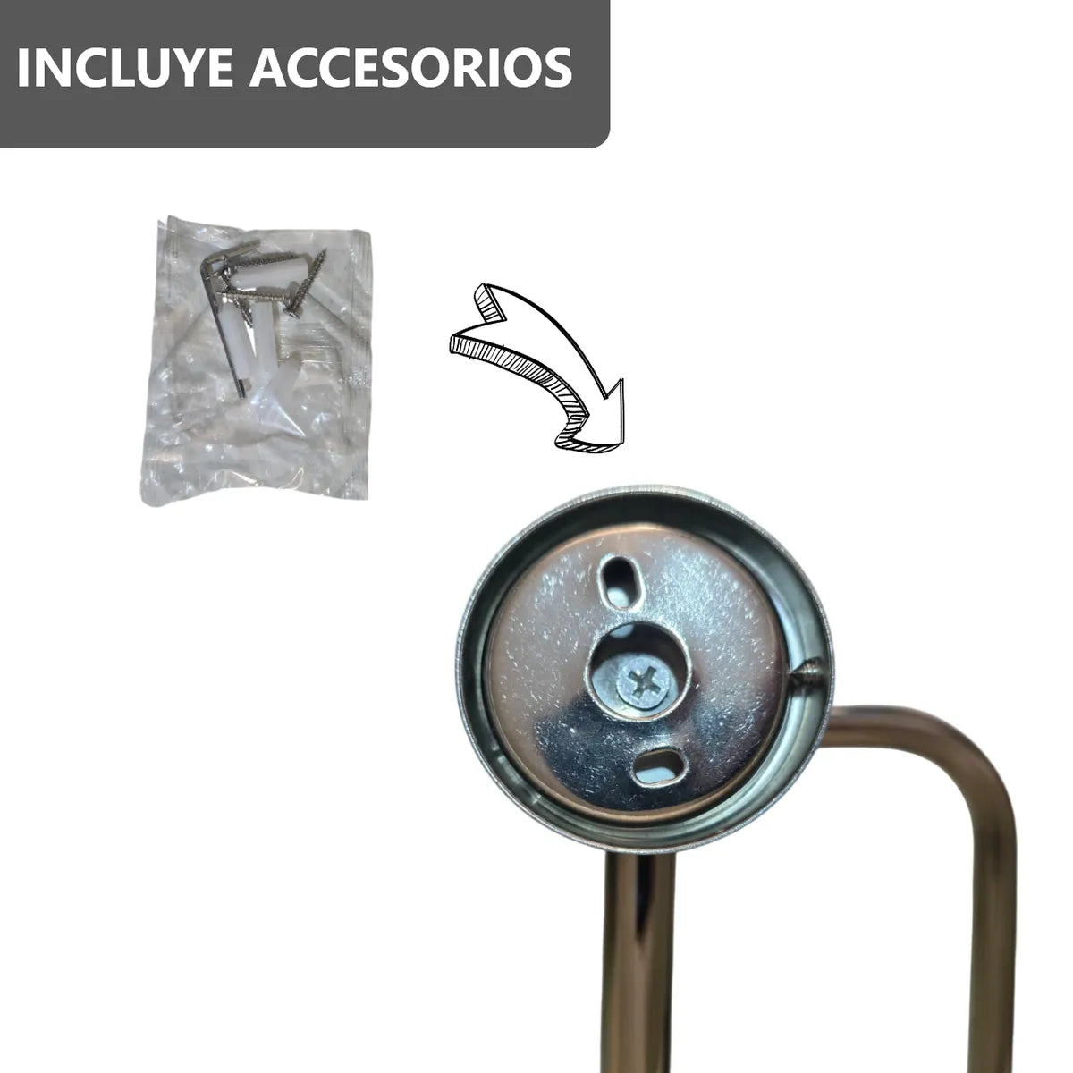 Pack x2 Toalleros Rectangular de Acero Inoxidable Plateado Brillante - 60 x 23 cm