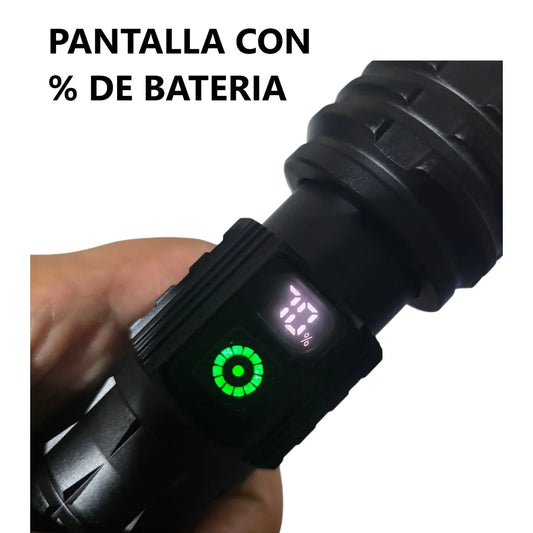Linterna 8800mha con 2 luces blanco y amarillo recargable