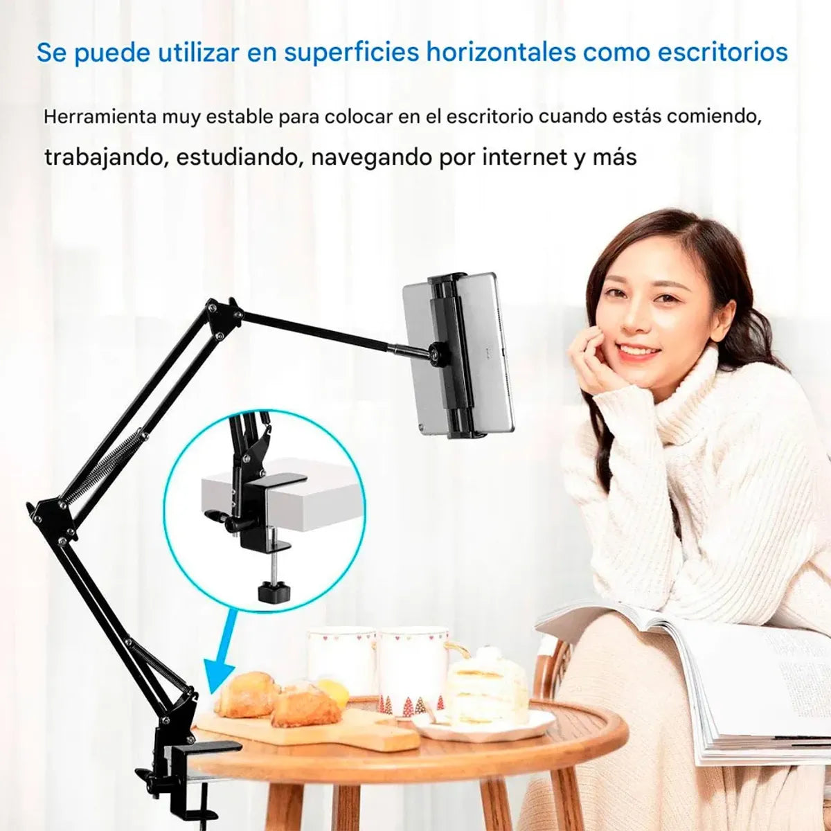 Soporte para telefono y tablet a presion ajustable