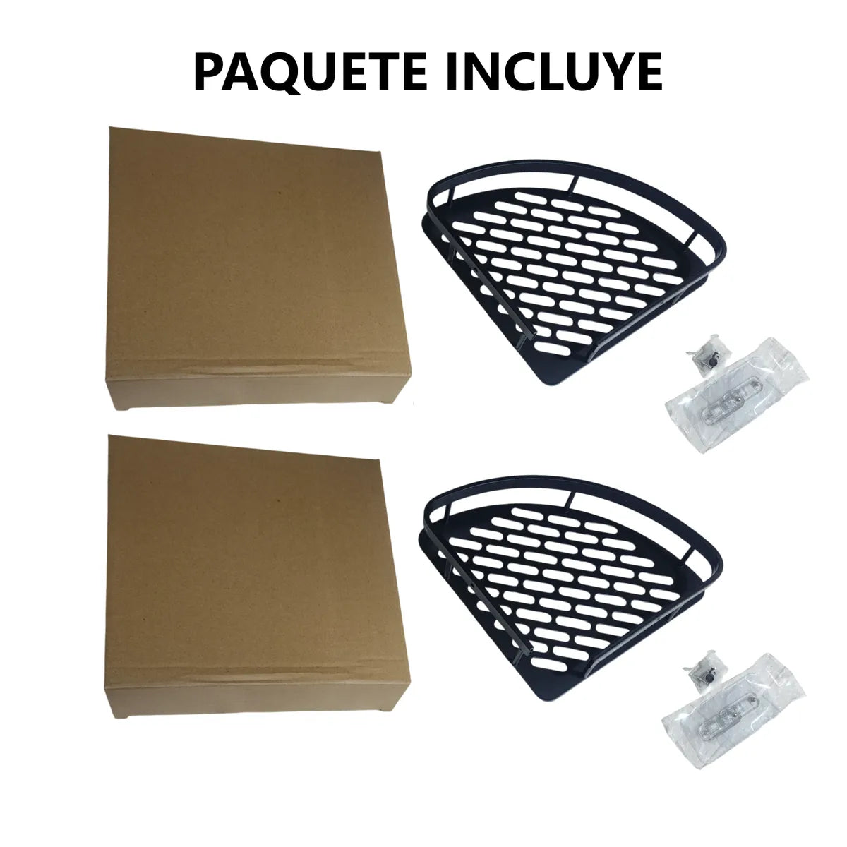 Kit 2 Repisas Esquinero De Aluminio Para Baño - Negro