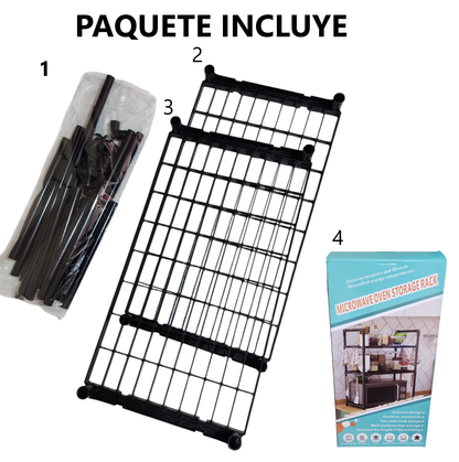 organizador de cocina de 2 niveles - negro