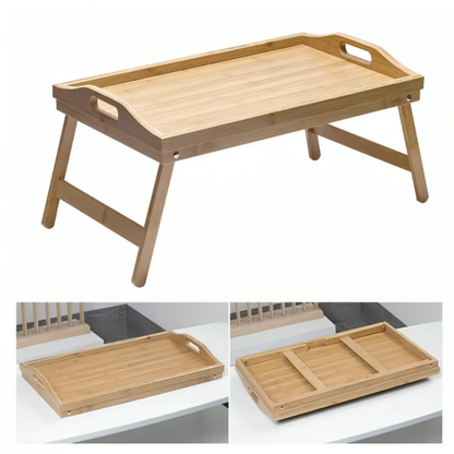 Bandeja Mesa de Cama de bambú para servir sala de estar dormitorio