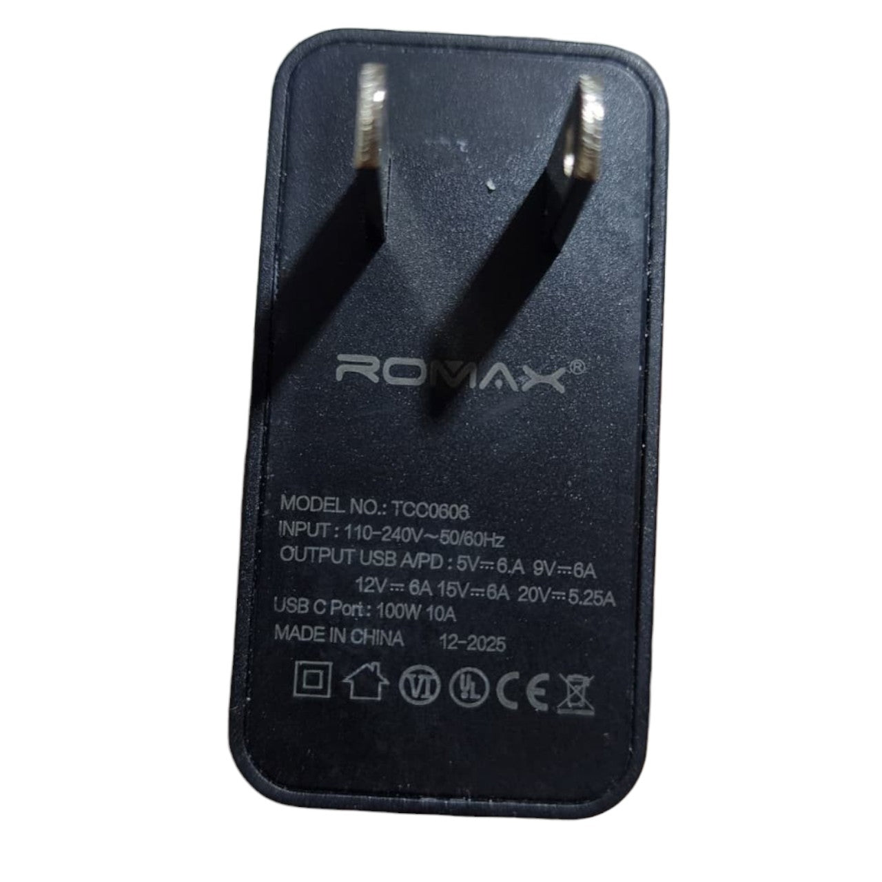 CARGADOR DE PARED 100W 10A ROMAX - NEGRO