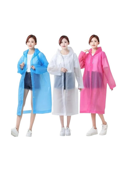 Poncho Ligero Impermeable Con Capucha Y Botones