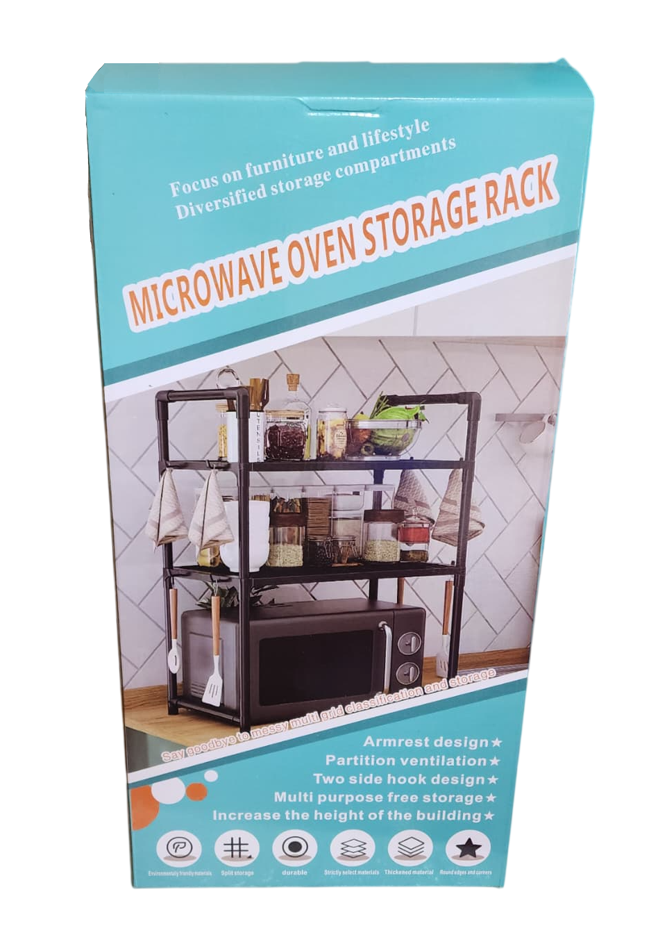 organizador de cocina de 2 niveles - negro