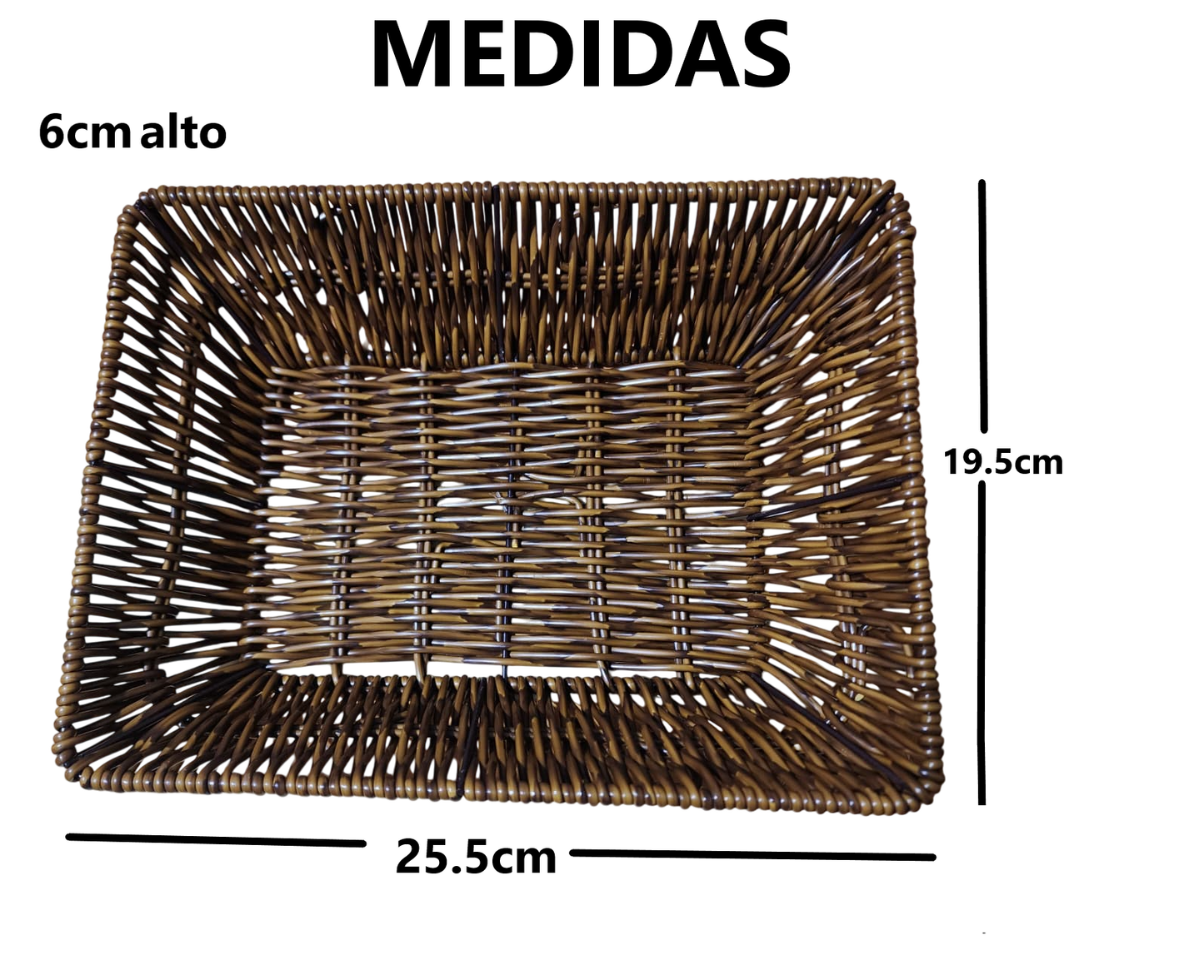 Pack 2 Paneras rectangular de Plástico tipo mimbre