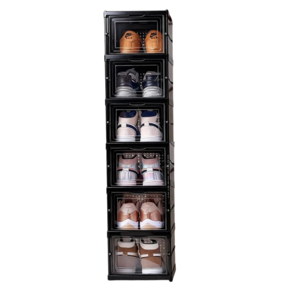 Organizador Zapatera de Acrílico Plegable con puertas - 6 Niveles