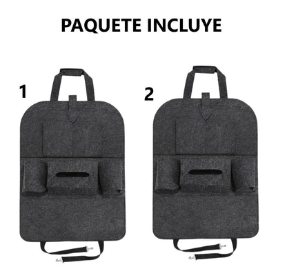 2 Organizadores para asiento para telefono botellas papel - NEGRO