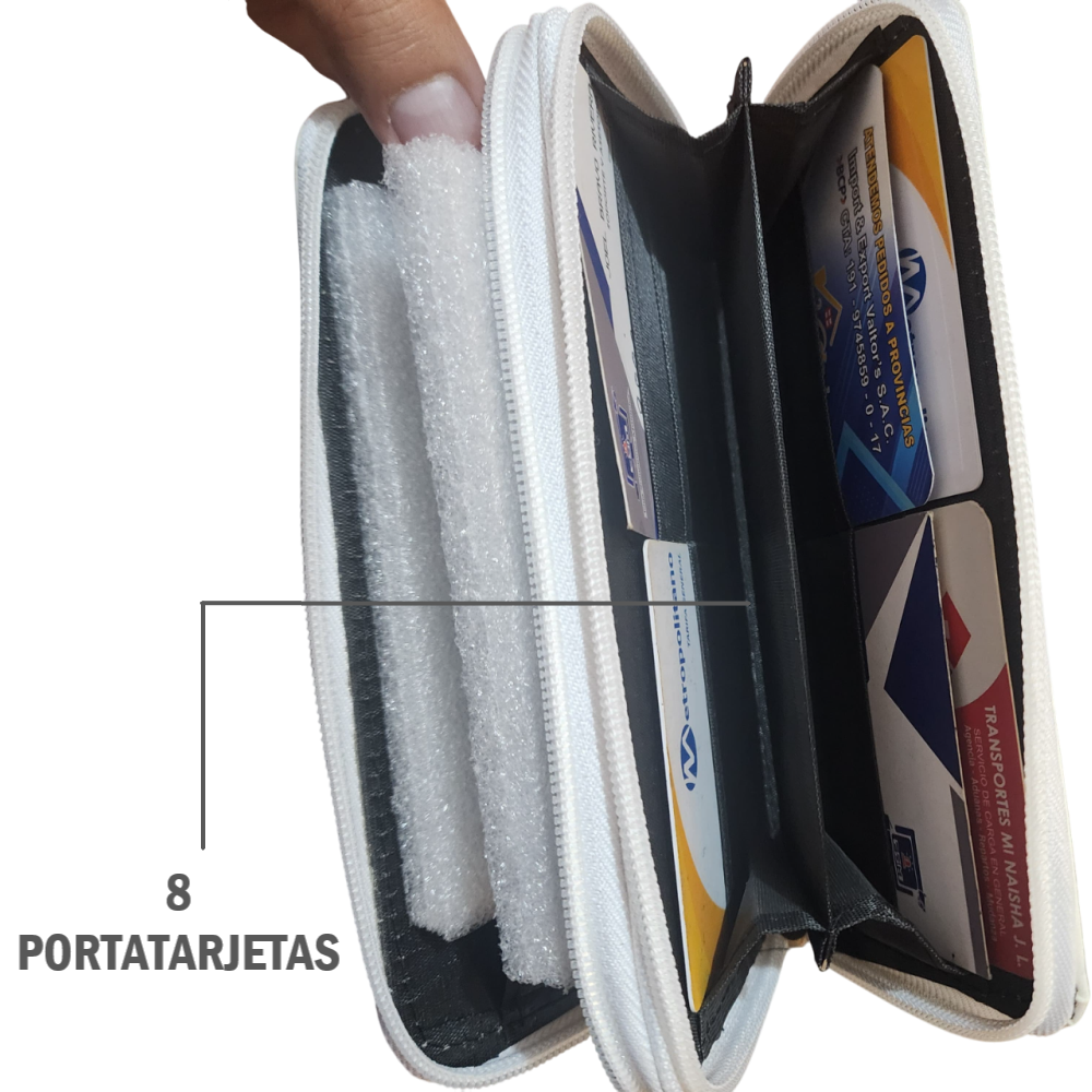 Billetera de cuero sintético con doble cierre
