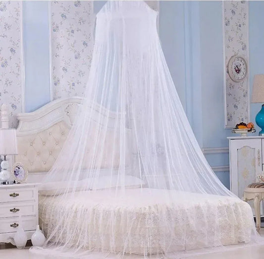 Malla Mosquitera cortina para cama tipo cúpula-Blanco