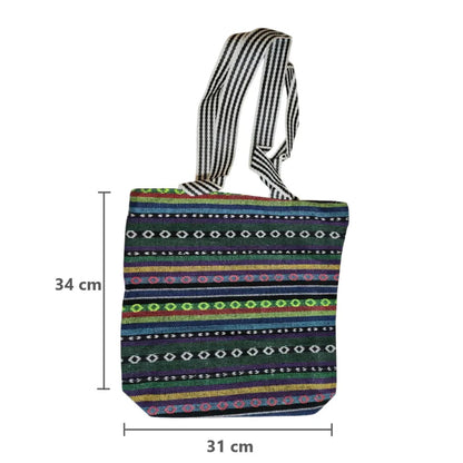 Bolso de 34x31x12 con cierre de poliéster tejido oscuro