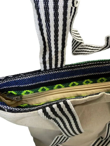 Bolso de 34x31x12 con cierre de poliéster tejido oscuro