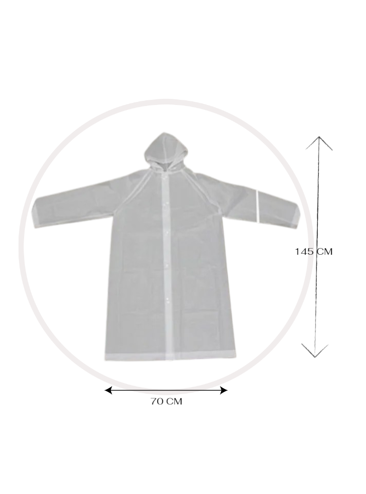 Poncho Ligero Impermeable Con Capucha Y Botones