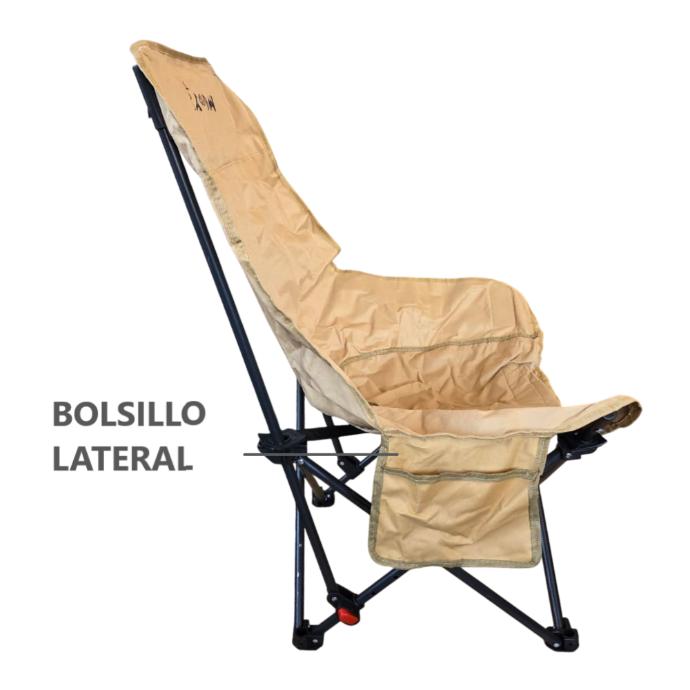 Silla de Camping 90cm alto compacta Regulador de espalda Plegable con bolsa