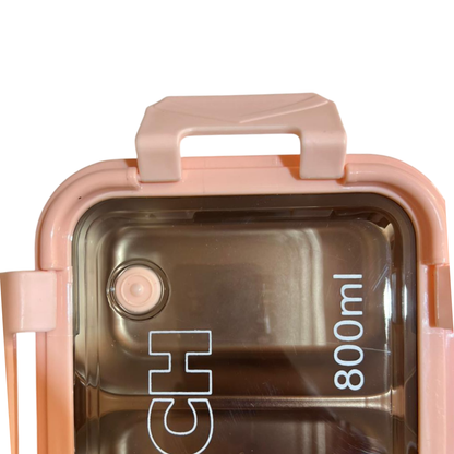 Taper Bento Acero Inoxidable 2 Divisiones 800 ml - Rosado