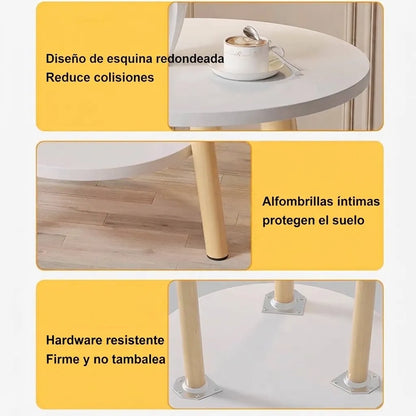 Mesa de café Auxiliar Redonda de Madera Prensada con Diseño Minimalista