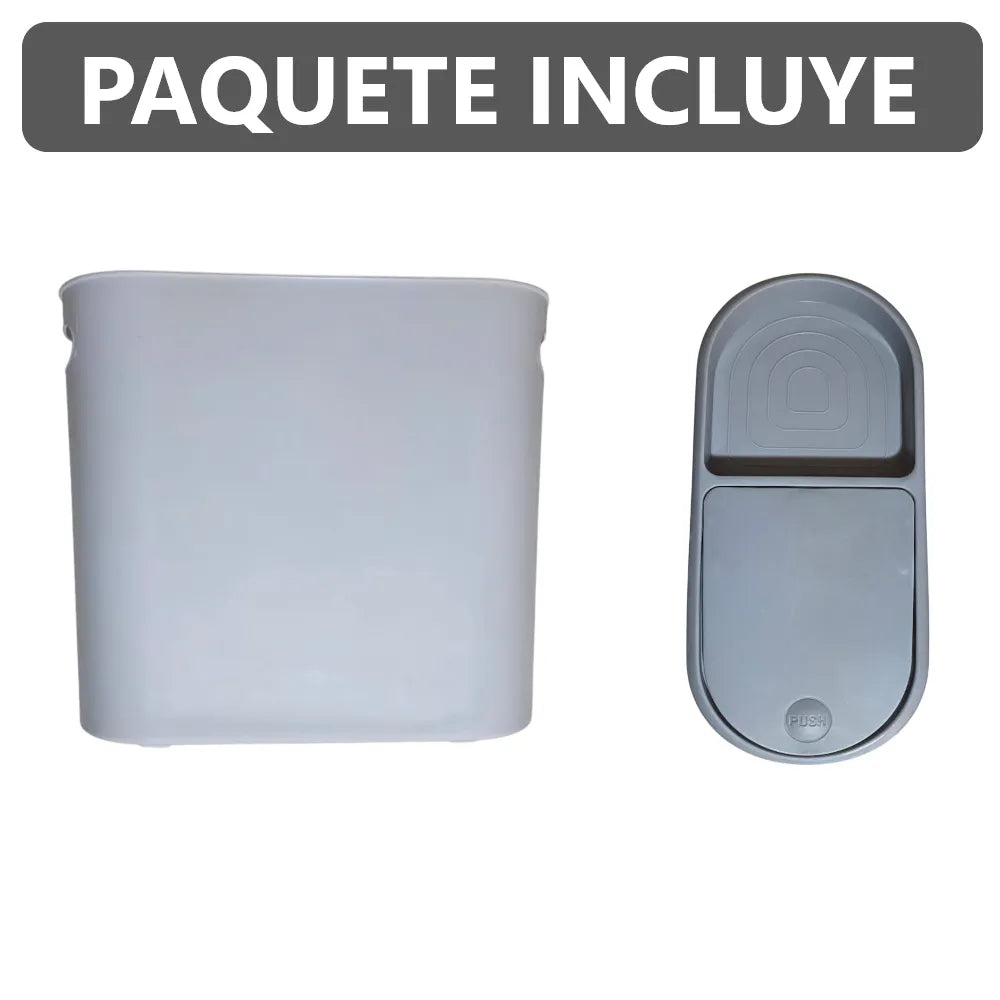 Tacho de Basura Papeleras de plástico con tapa push y porta papel