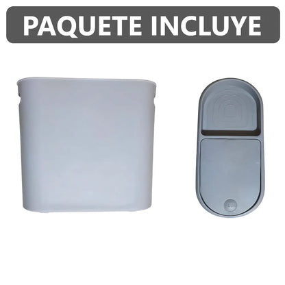 Tacho de Basura Papeleras de plástico con tapa push y porta papel
