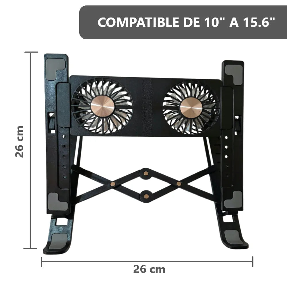 Soporte Base De Laptop Con Doble Ventilador Cooler Ajustable