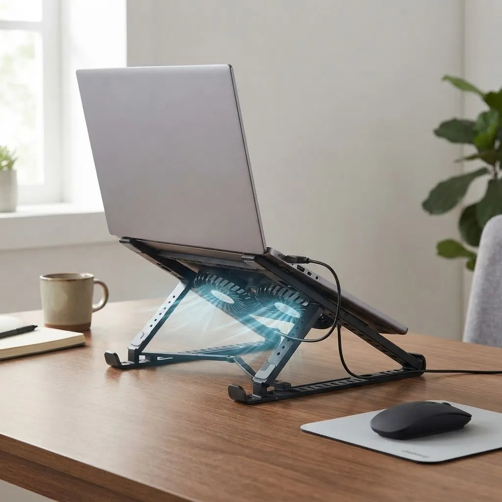 Soporte Base De Laptop Con Doble Ventilador Cooler Ajustable