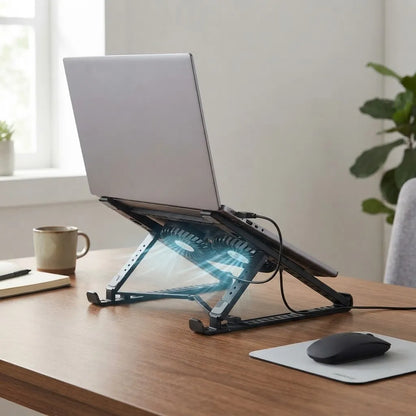 Soporte Base De Laptop Con Doble Ventilador Cooler Ajustable