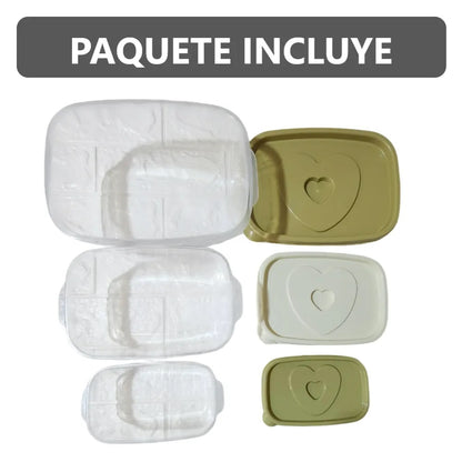 Pack x3 Tapers de plástico d distintos tamaños