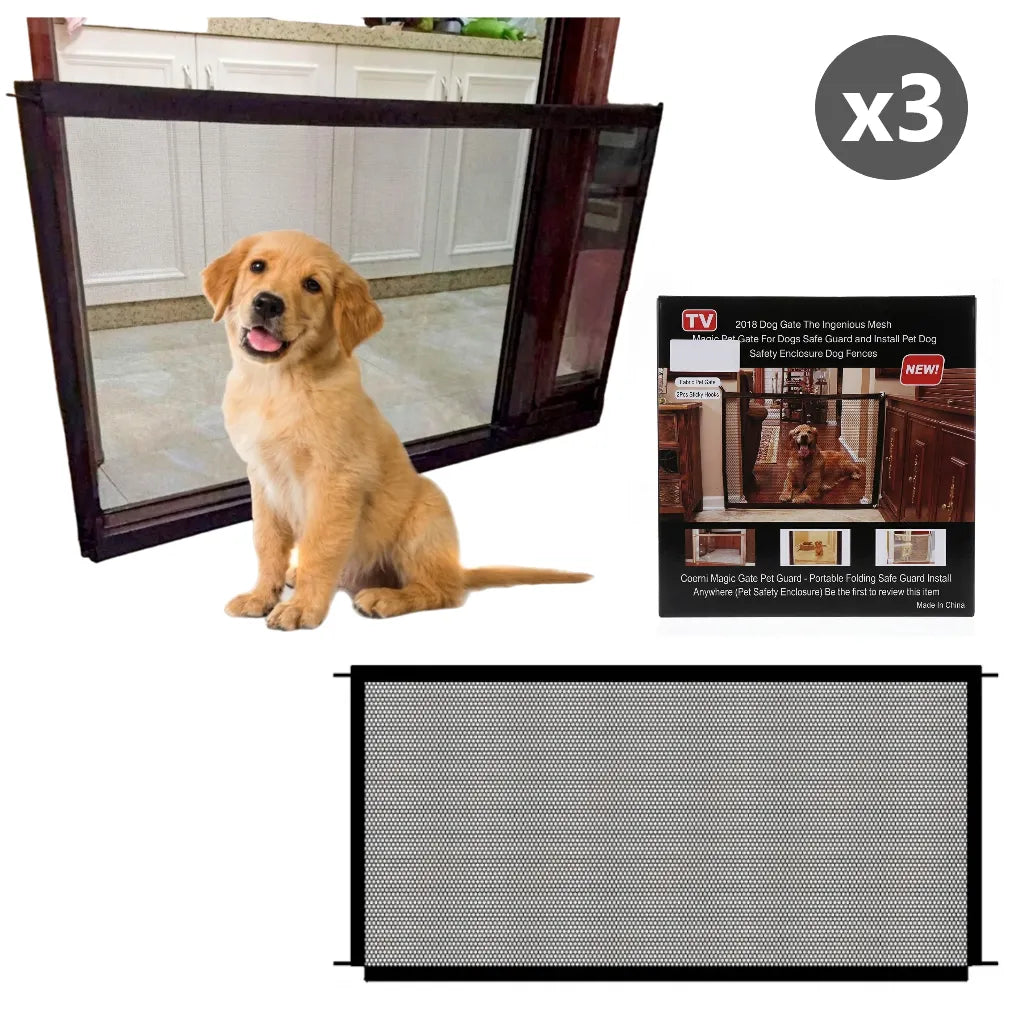 Pack x3 Mallas Protectora Barrera de Mascotas con Ganchos Adhesivos
