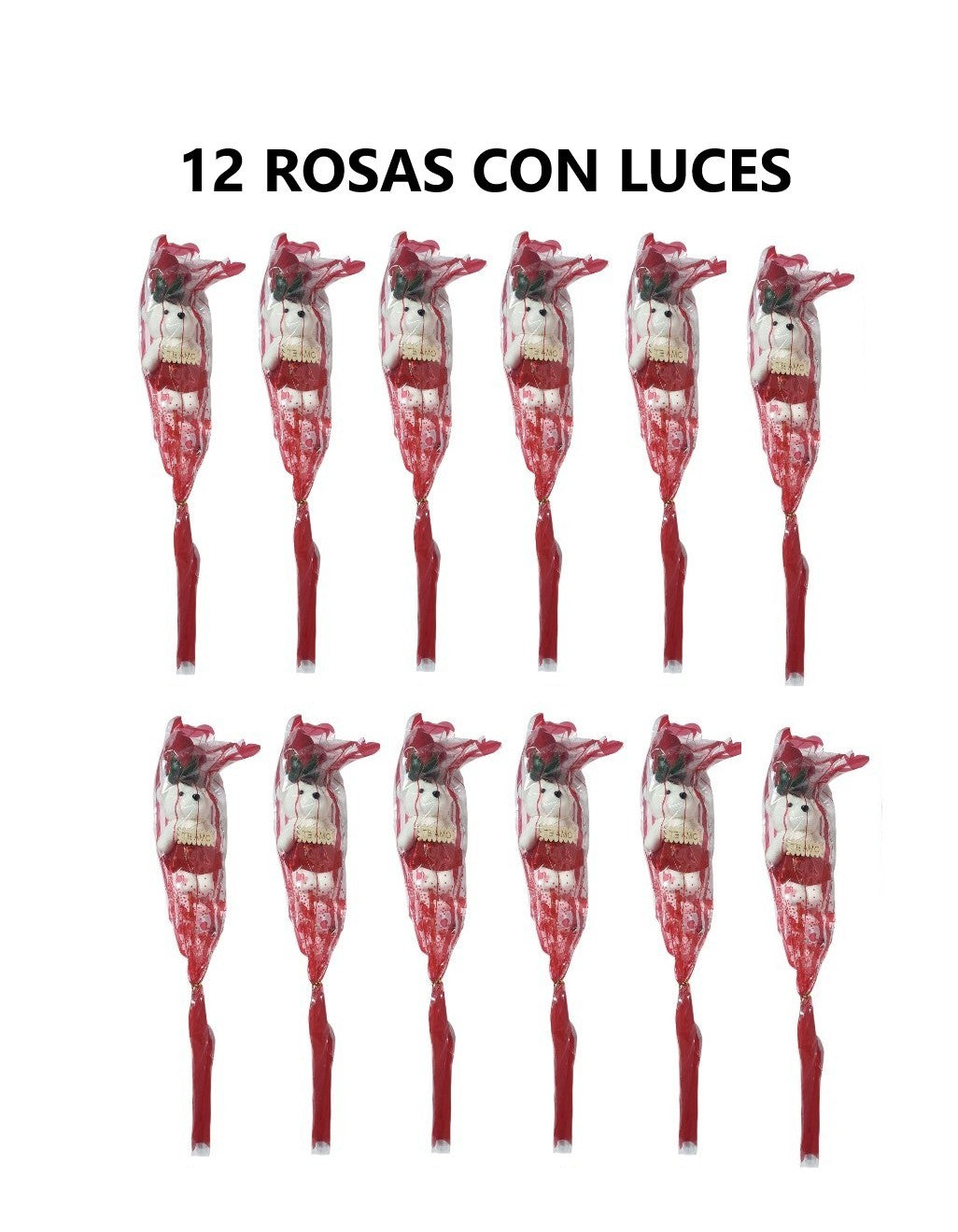 12 Rosas Con Oso Y Luces 3 Velocidades