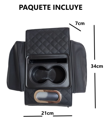 Caja de almacenamiento portavaso porta servilleta y telefono - NEGRO