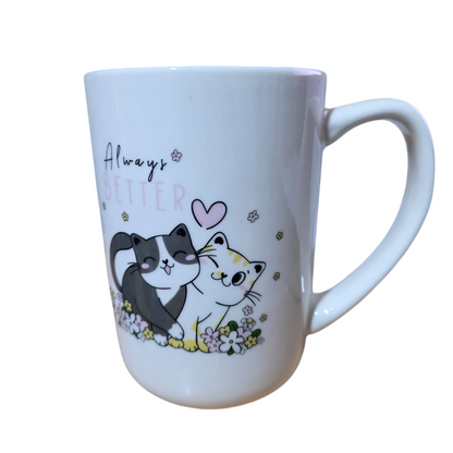 Kit x2 Tazas de con figura de gatos