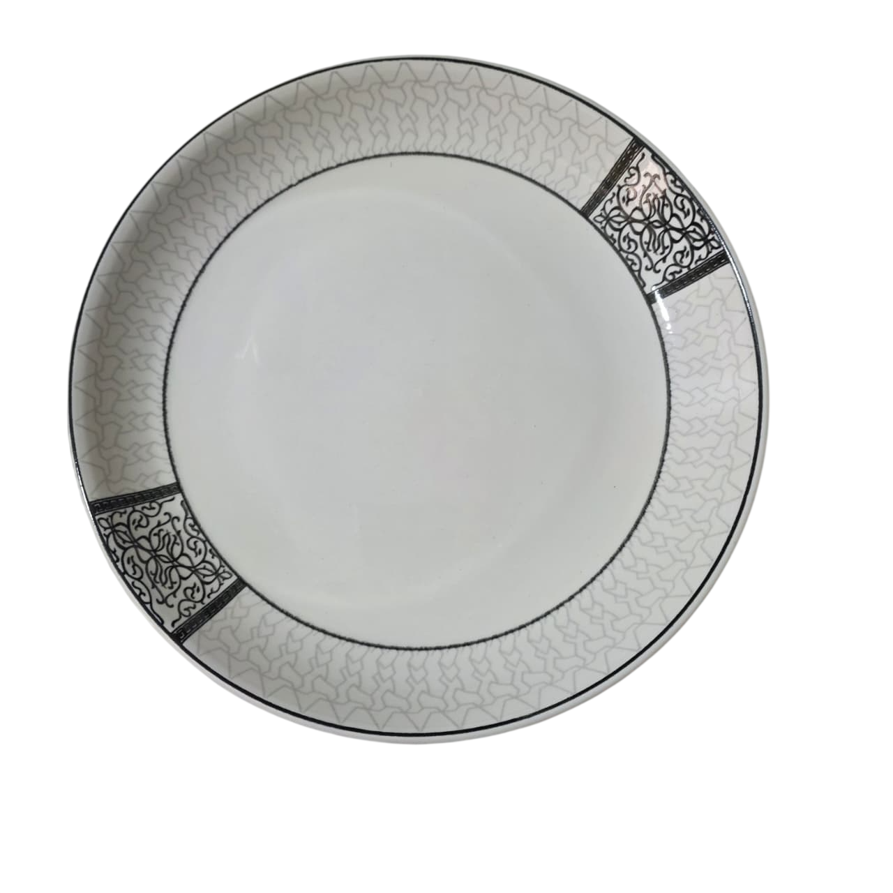 Juego de 3 platos redondos con decoracion a los lados