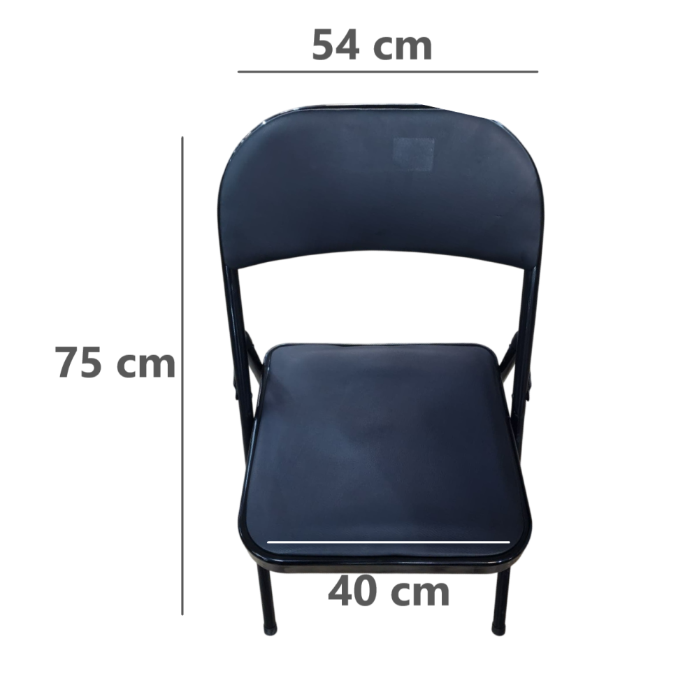 Silla Plegable de cuero sintético ergonómica para escritorio Negro