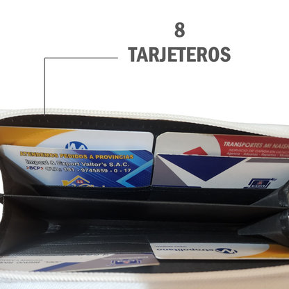 Billetera de cuero sintético con doble cierre