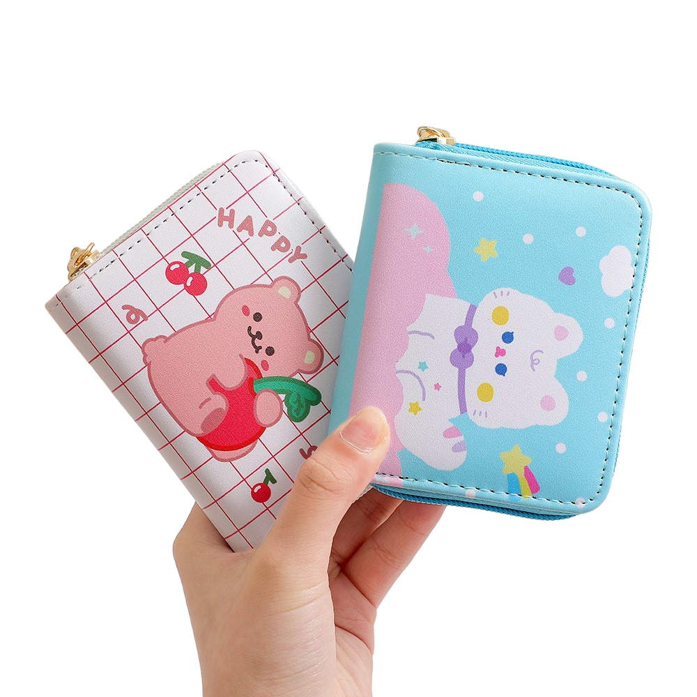 Billetera Kawaii de multi bolsillo cuero sintético