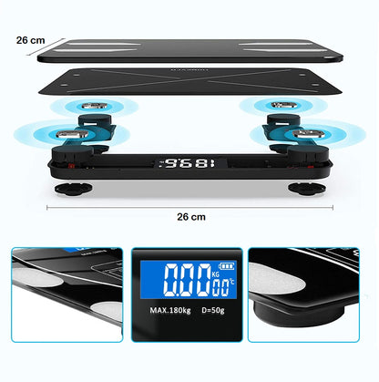 Balanza Báscula de Peso Corporal hasta 180 kg - Rosado