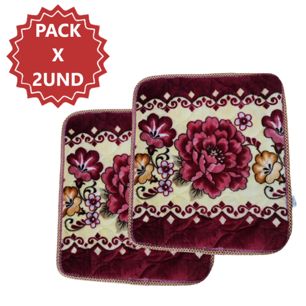 Pack 2 Alfombras de flores Piso de felpa de 50x50cm