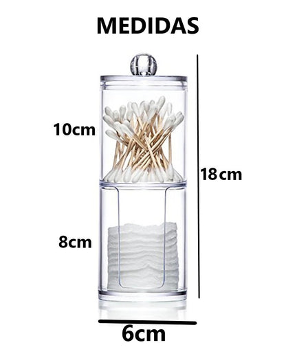 Organizador Acrílico de 18x6cm hisopo y algodón