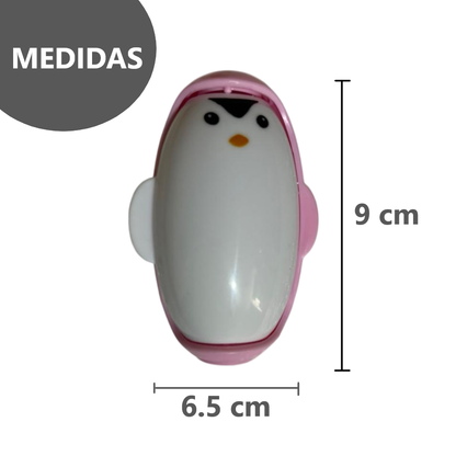 Quita pelusas de pingüino tipo rodillo lavable reutilizable con fuerte adhesivo - Rosado